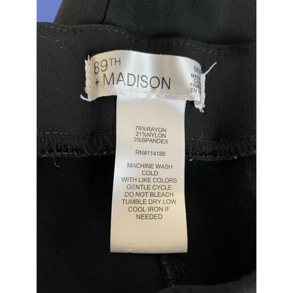 89th + Madison Black Ponte Pull-On Skinny Pants Women M Grommet Waist Workwear - Picture 8 of 10